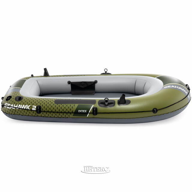 Надувная лодка Seahawk (Сихоук) двухместная 236*114*41 см + насос и весла INTEX (Интекс)