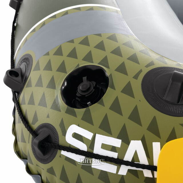 Надувная лодка Seahawk (Сихоук) двухместная 236*114*41 см + насос и весла INTEX (Интекс)