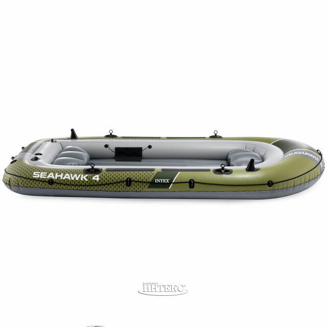 Надувная лодка Seahawk (Сихоук) четырехместная 351*145*48 см + насос и весла INTEX (Интекс)
