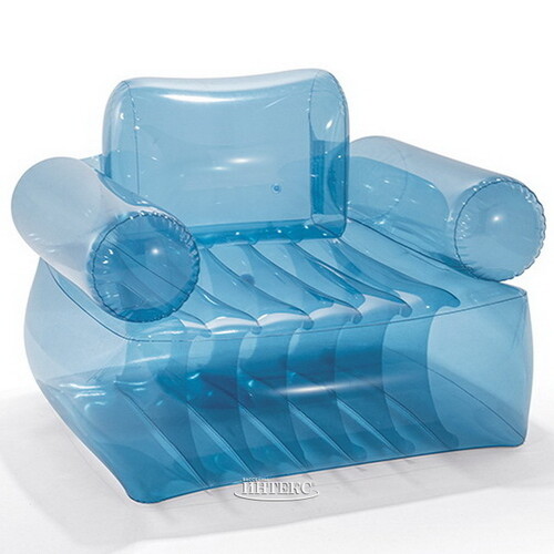 Надувное кресло Мыльный Пузырь 109*107*79 см голубое прозрачное INTEX