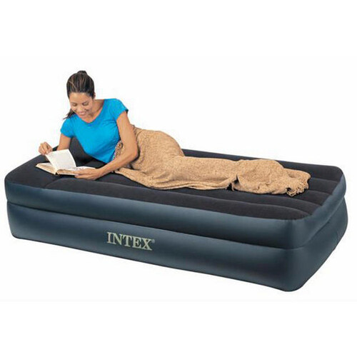 Надувная кровать с насосом Pillow Rest Plus 99*191*42 см INTEX