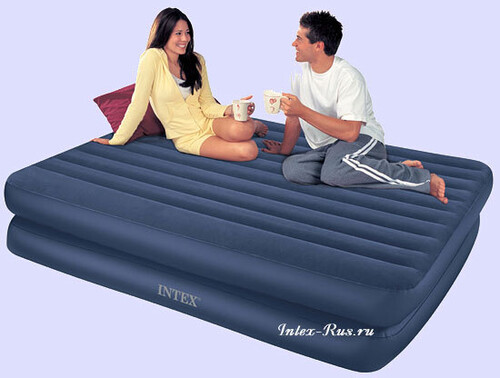 Надувная кровать Comfort Bed, TWIN 99х191х48 см, цвет синий, встроенный электро насос INTEX