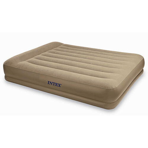 Надувная кровать Pillow Rest Mid-Rise Bed, со встроенным насосом, Queen 152х203х38 см INTEX
