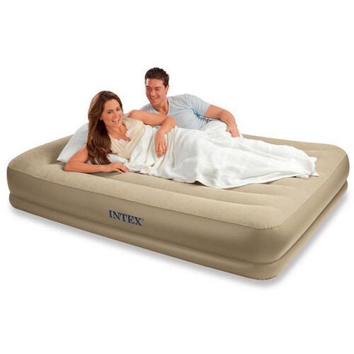 Надувная кровать Pillow Rest Mid-Rise Bed, со встроенным насосом, Queen 152х203х38 см INTEX