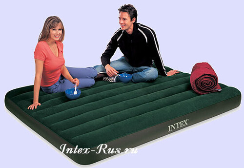 Надувной матрас PRESTIGE DOWNY BED, FULL, 137х191х22 см, насос на батарейках INTEX
