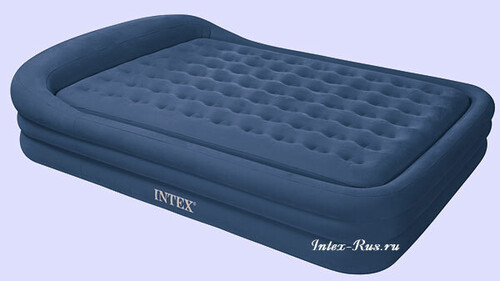 Надувная кровать INTEX COMFORT FRAME, 180х249х76, темно голубая с сиреневым оттенком INTEX