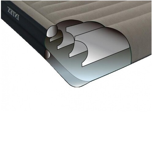 Надувная кровать Queen Deluxe Mid Rise Pillow Rest Bed с электрическим насосом, 152х203х41 см INTEX