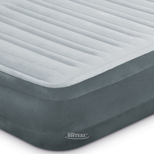 Надувная кровать с насосом Comfort-Plush 99*191*33 см INTEX