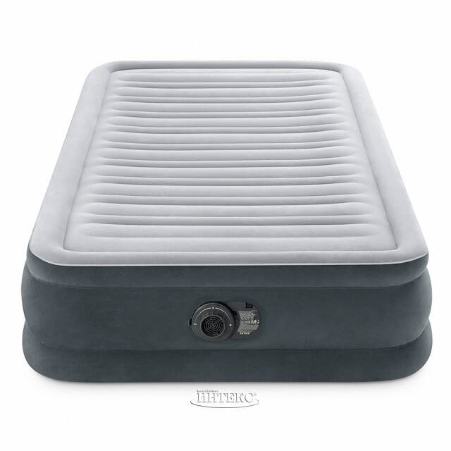 Надувная кровать с насосом Comfort-Plush 99*191*33 см INTEX (Интекс)