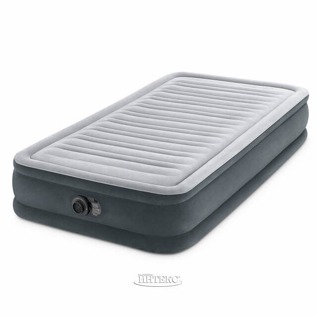 Надувная кровать с насосом Comfort-Plush 99*191*33 см INTEX (Интекс)