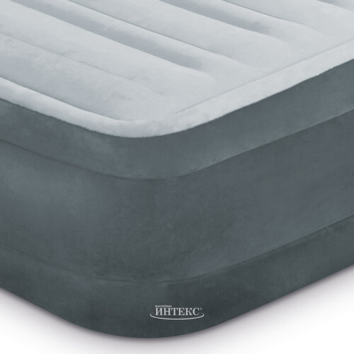 Надувная кровать с насосом Full Comfort-Plush 137*191*33 см INTEX
