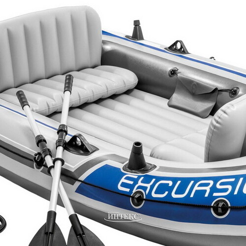 Надувная лодка Excursion-4-Set четырехместная 315*165*43 см + насос и весла INTEX