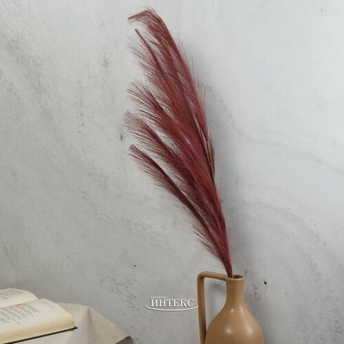 Декоративная ветка с перьями Коко Пальмьери 100 см, бордовая EDG
