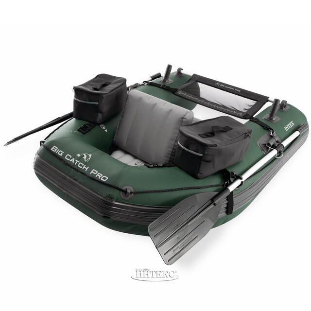 Надувная лодка для рыбалки Big Catch Pro 165*119*38 см + насос и весла INTEX