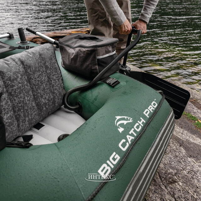 Надувная лодка для рыбалки Big Catch Pro (Биг Кач Про) 165*119*38 см + насос и весла INTEX (Интекс)