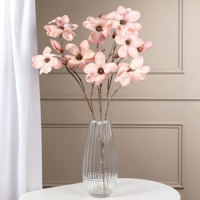 Искусственная ветка Магнолия Азура 91 см пудрово-розовая EDG (ЭДГ)