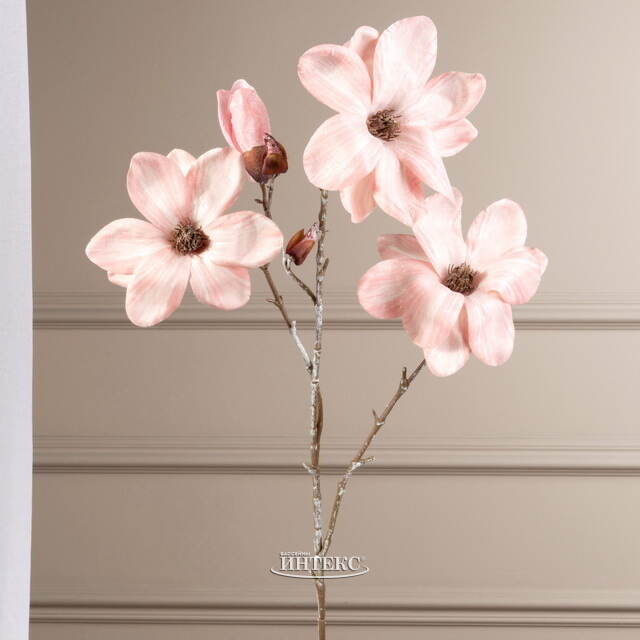 Искусственная ветка Магнолия Азура 91 см пудрово-розовая EDG (ЭДГ)
