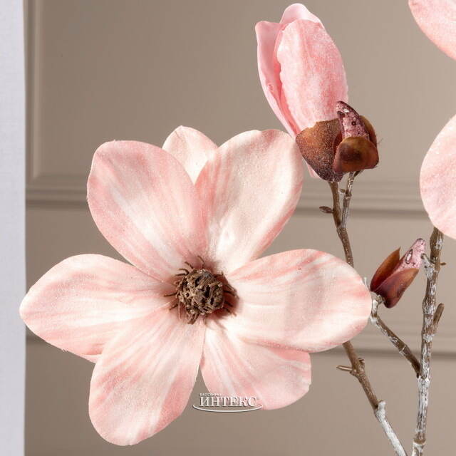 Искусственная ветка Магнолия Азура 91 см пудрово-розовая EDG (ЭДГ)