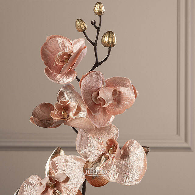 Искусственная ветка Орхидея 79 см светло-персиковая EDG