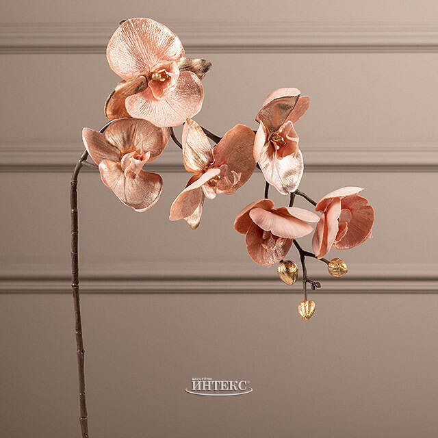 Искусственная ветка Орхидея 79 см светло-персиковая EDG