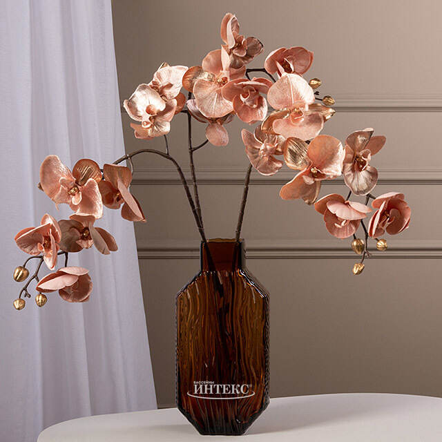Искусственная ветка Орхидея 79 см светло-персиковая EDG