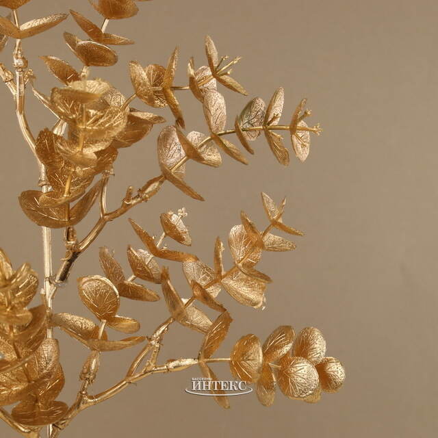 Искусственная ветка Эвкалипт Aragon 48 см золотая EDG