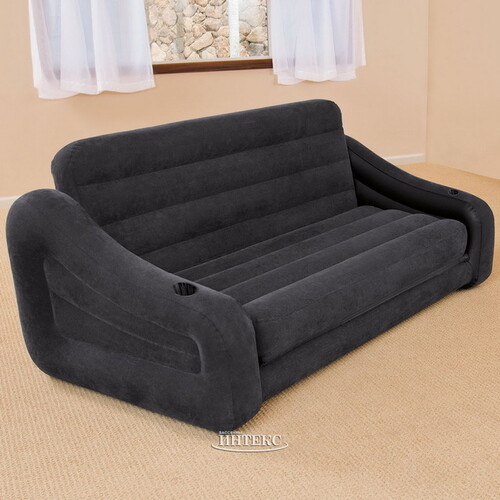 Надувной диван кровать 193*221*66 см черный INTEX