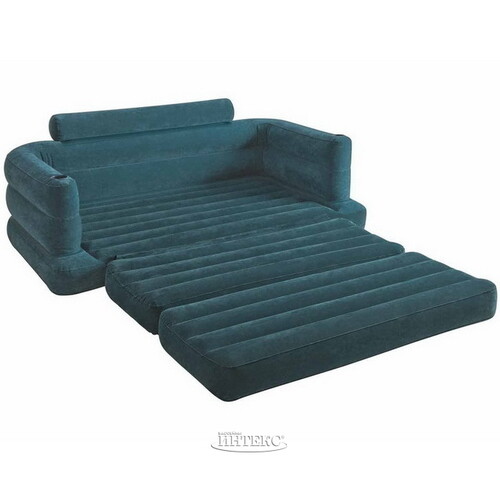 Надувной диван-трансформер 193*221*66 см сине-зеленый INTEX