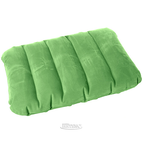 Надувная подушка 43*28*9 см зеленая, флокированная INTEX