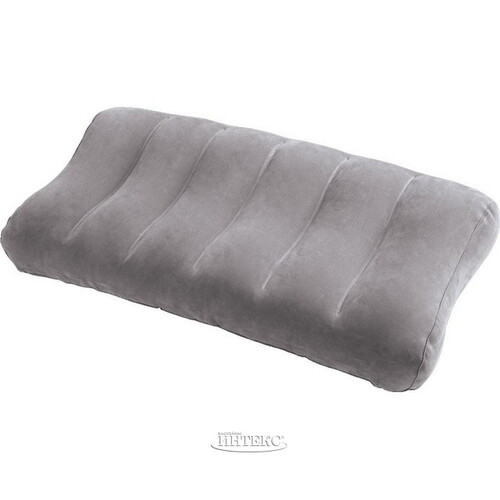 Надувная подушка 61*30*10 см туристическая, флокированная INTEX