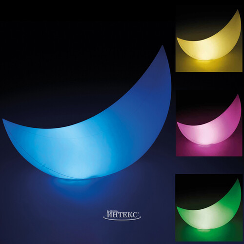 Плавающий светильник Полумесяц Энджи с разноцветной подсветкой 135*43*89 см INTEX