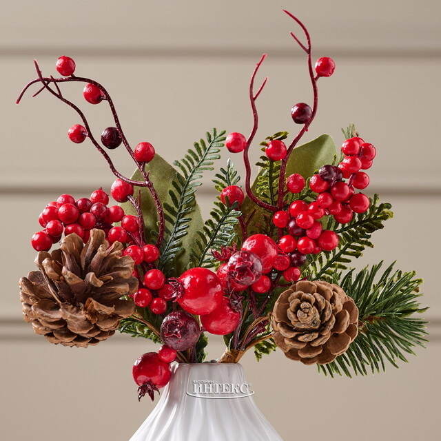 Хвойная Ветка с Ягодами 20 см, ЛИТАЯ + ПВХ Kaemingk