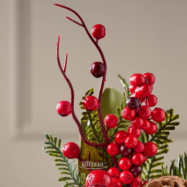 Хвойная Ветка с Ягодами 20 см, ЛИТАЯ + ПВХ Kaemingk