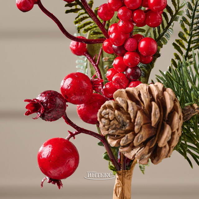 Хвойная Ветка с Ягодами 20 см, ЛИТАЯ + ПВХ Kaemingk