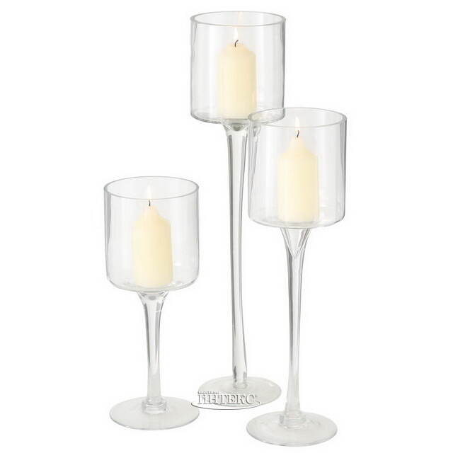 Набор стеклянных подсвечников - бокалов Purello Alto 30-50 см, 3 шт Boltze (Больтце)