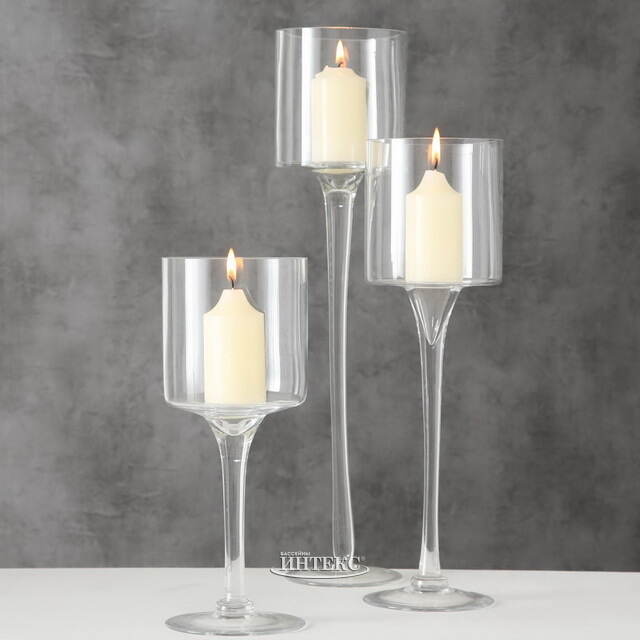Набор стеклянных подсвечников - бокалов Purello Alto 30-50 см, 3 шт Boltze (Больтце)