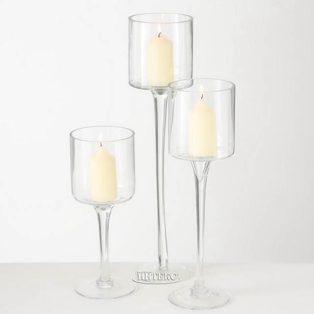Набор стеклянных подсвечников - бокалов Purello Alto 30-50 см, 3 шт Boltze (Больтце)