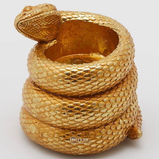 Подсвечник на 1 свечу Золотая Змея - Chris 9 см EDG (ЭДГ)