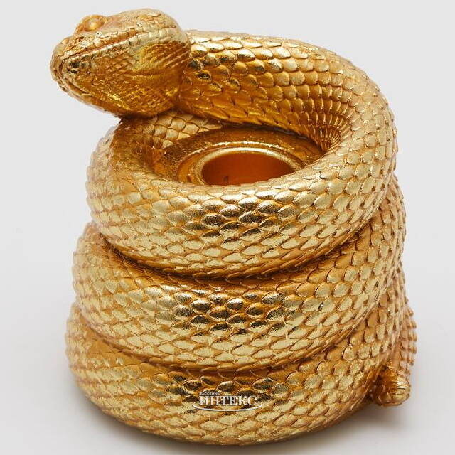 Подсвечник на 1 свечу Золотая Змея - Connie 9 см EDG (ЭДГ)