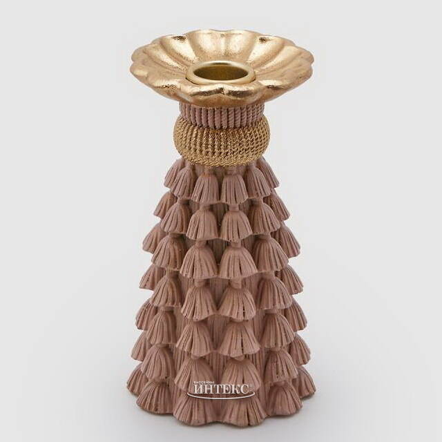 Декоративный подсвечник Tassel Roggero 15 см пудровый EDG (ЭДГ)