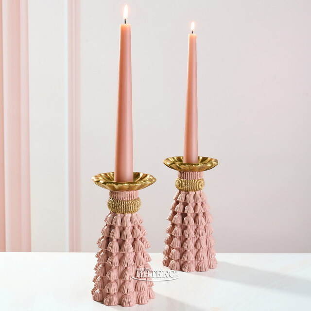 Декоративный подсвечник Tassel Roggero 15 см пудровый EDG (ЭДГ)