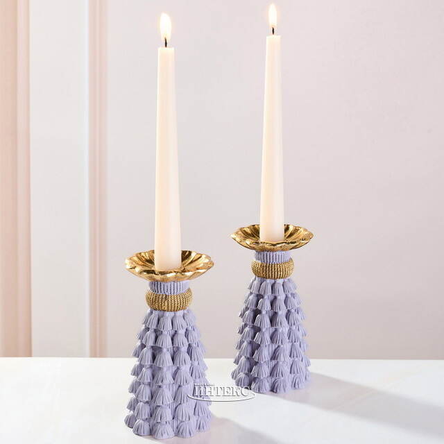 Декоративный подсвечник Tassel Roggero 15 см лавандовый EDG (ЭДГ)