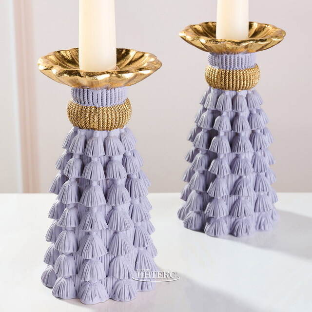 Декоративный подсвечник Tassel Roggero 15 см лавандовый EDG (ЭДГ)