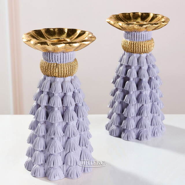 Декоративный подсвечник Tassel Roggero 15 см лавандовый EDG (ЭДГ)