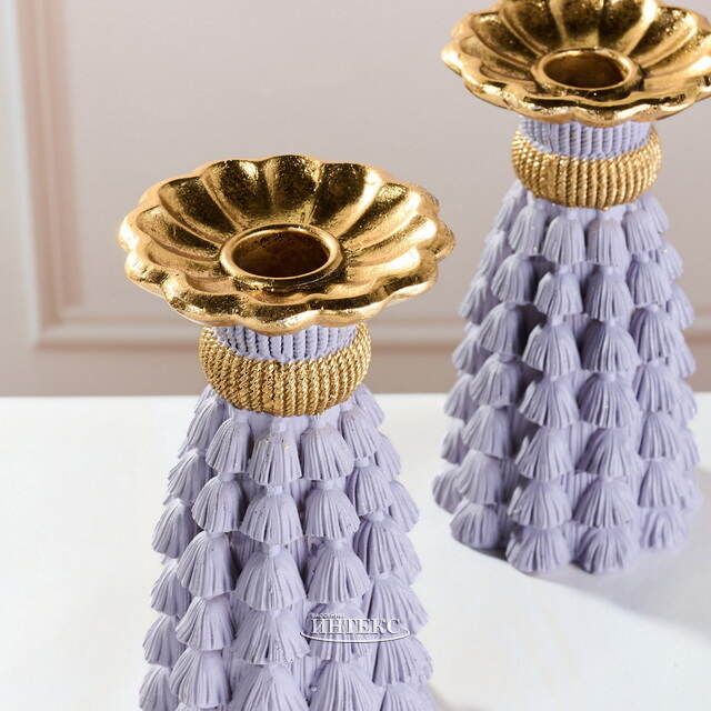 Декоративный подсвечник Tassel Roggero 15 см лавандовый EDG (ЭДГ)