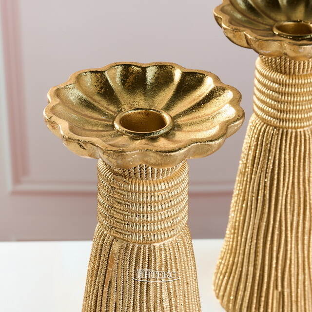 Декоративный подсвечник Tassel 21 см золотой EDG (ЭДГ)