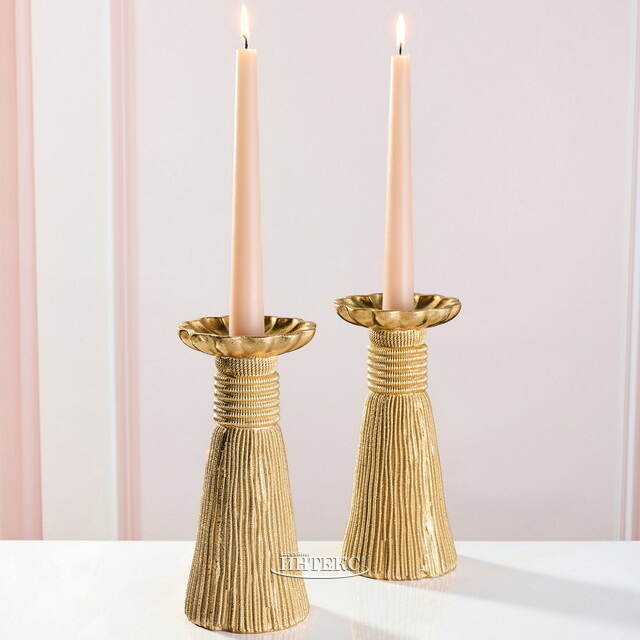 Декоративный подсвечник Tassel 21 см золотой EDG (ЭДГ)