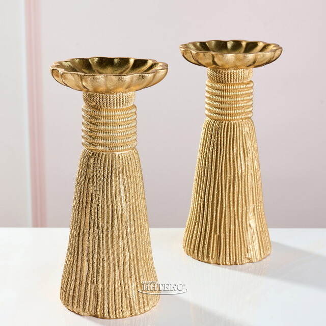 Декоративный подсвечник Tassel 21 см золотой EDG (ЭДГ)