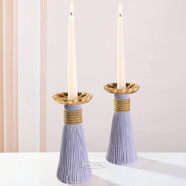 Декоративный подсвечник Tassel 21 см лавандовый EDG (ЭДГ)