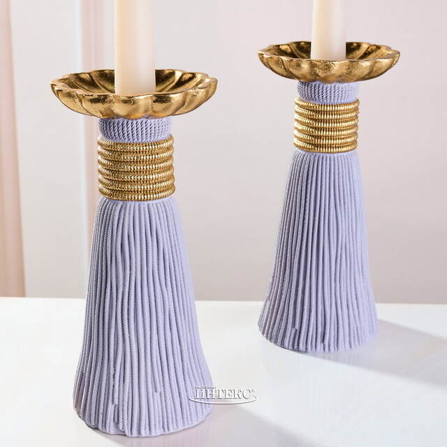 Декоративный подсвечник Tassel 21 см лавандовый EDG (ЭДГ)